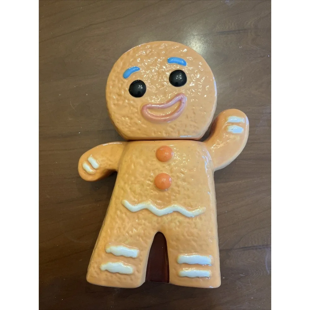 Gingerbread Man Cookie Jar Christmas Kitschy Shrek Gingy 9.5